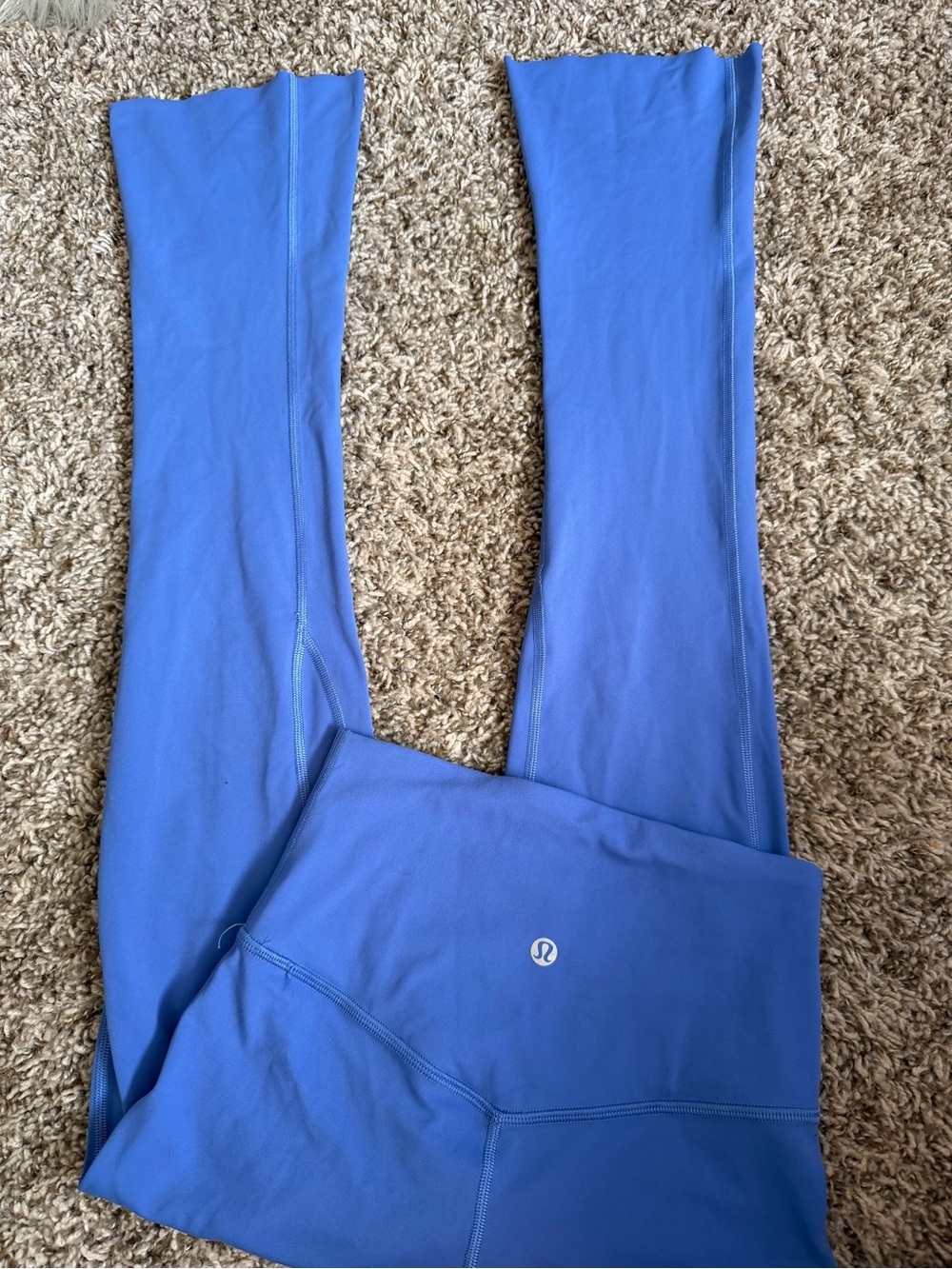 Lulu lemon high rise flare leggings size 0 blue color euc